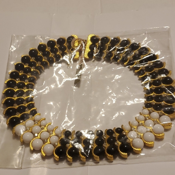 IMAN Jewelry - NWT, NIB IMAN designed 2tone Golden Necklace w/crystals